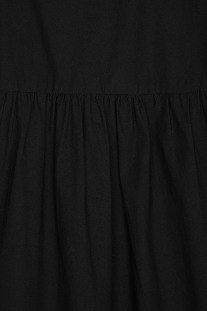 POPLIN MIDI DRESS in Black — alternate angle