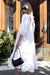 Poplin midi dress in white — main image