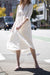 V-neck midi dress in cream — main image