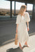Midi wrap dress in beige tofu — main image