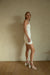 Ponte knit mini dress in cream — main image