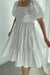 Puff sleeve dress in white — main image