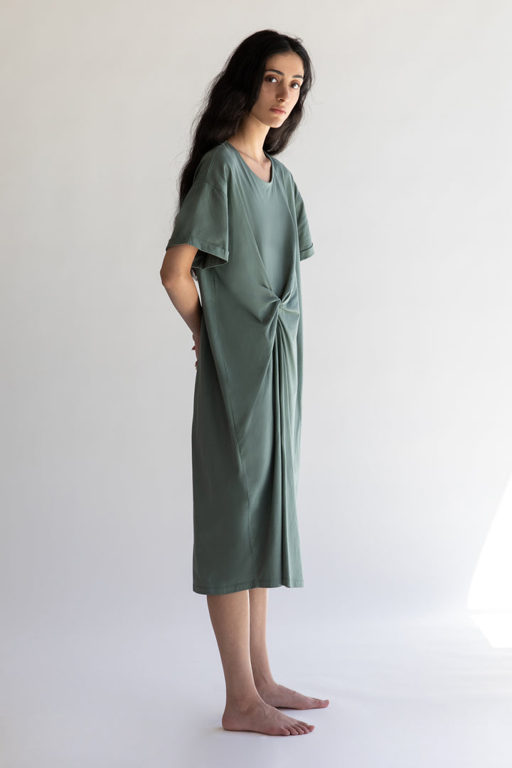 SIDE KNOT DRESS in Wreath — alternate angle