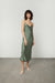 Midi slip dress in grasaille — image