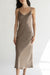 Midi slip dress in taupe — main image