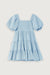 Puff sleeve dress in cerulean — main image