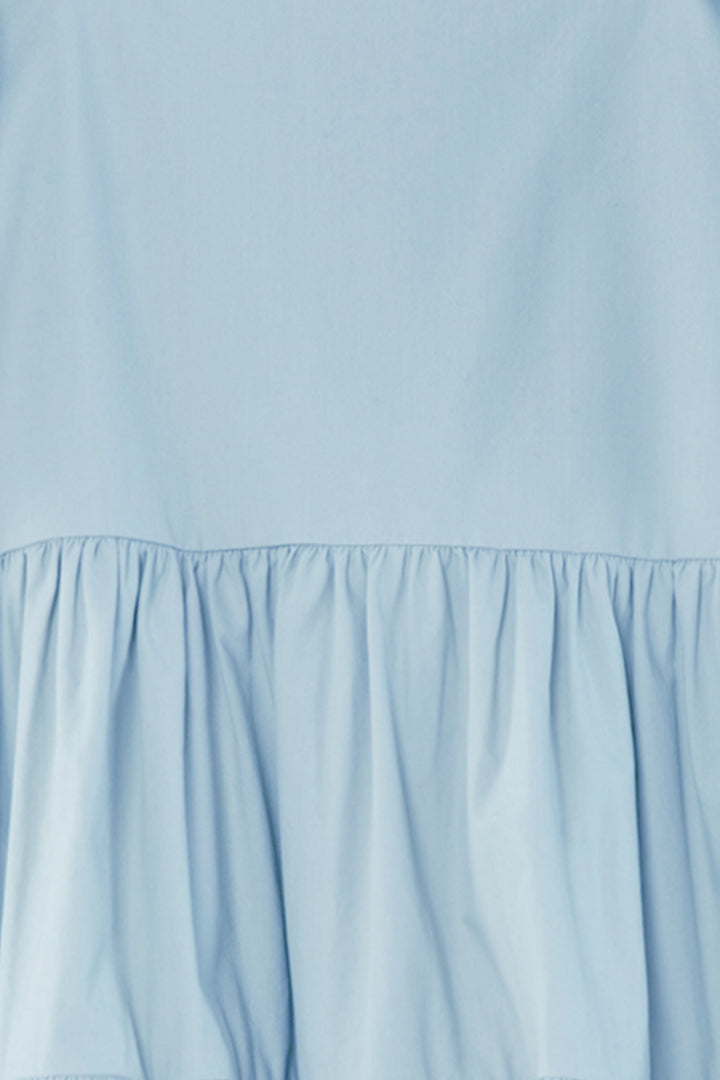 PUFF SLEEVE DRESS in Cerulean — alternate angle