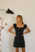 Square neck mini dress in black — main image