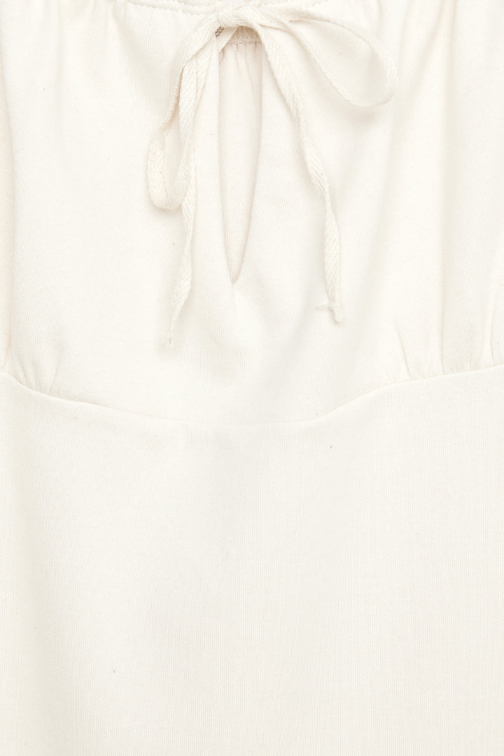SQUARE NECK MINI DRESS in NATURAL — alternate angle