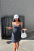 Printed mini dress in lilac gray cream — image