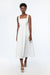 Square neck midi dress in white — main image