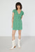 Floral mini dress in bright mint print — main image