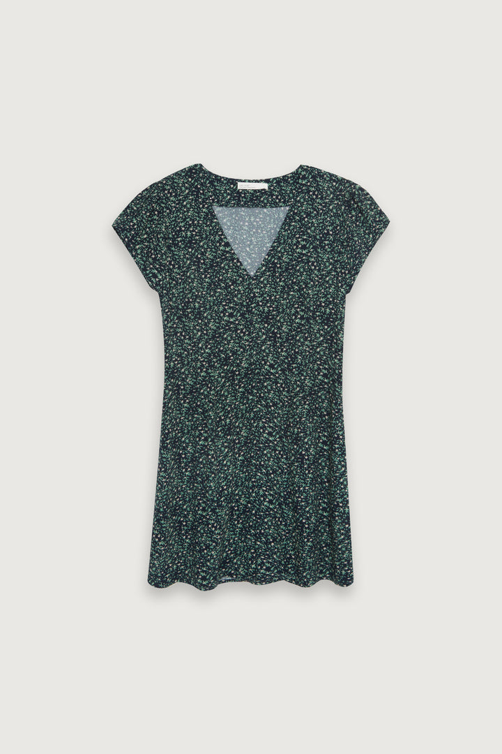 FLORAL MINI DRESS in Sky Captain Print — alternate angle