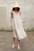 Linen blend midi dress in taupe — main image