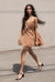 Tiered mini dress in brown — main image