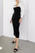 Contrast midi dress in black — main image
