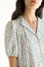 Floral button front dress in cream — main image