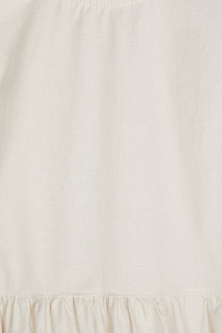 PUFF SLEEVE MINI DRESS in Beige — alternate angle