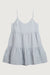 Tiered mini dress in pearl blue — main image