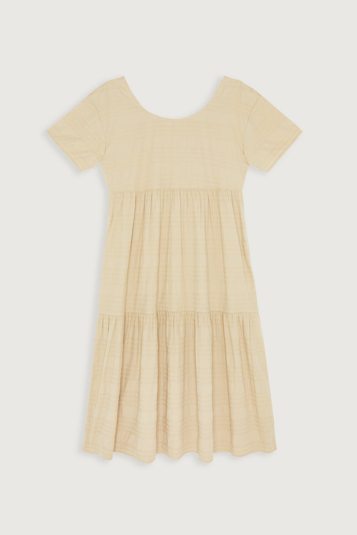 TIERED MIDI DRESS in Beige — alternate angle