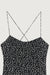 Mini ruffle dress in black print — main image