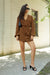 Knot front shirt dress in teak — main image