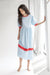 Midi dress with contrast details in ballad blue — image