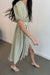 Gingham wrap dress in khaki — image