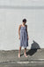 Square neck gingham dress in navy — image