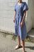 Gingham button up dress in blue — main image