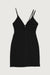 Front cut-out ponte mini dress in black — main image