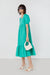 Puff sleeve tiered dress in marine green — main image