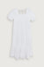 Puff sleeve tiered dress in white — main image