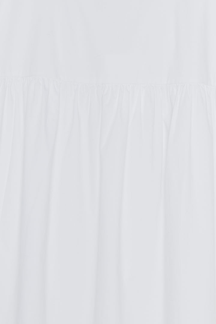 PUFF SLEEVE TIERED DRESS in White — alternate angle