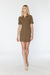 Ruched front dress in shiitake — main image