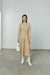 Tiered midi dress in beige — main image