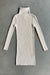 Fitted turtleneck dress in light beige — main image