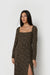 Floral midi dress in turkish coffee garden print — main image