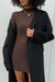 Mockneck sheer dress in brown — image