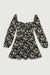 Square neck dress in black floral — main image