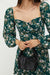 Square neck dress in seamoss floral — main image