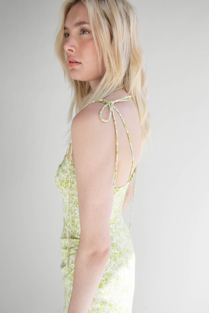 FLORAL MIDI DRESS in Pickled Pepper Floral — alternate angle