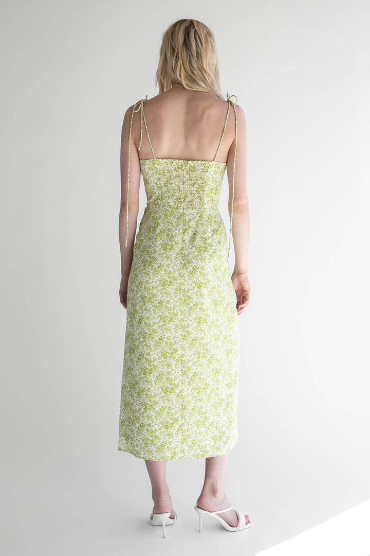 FLORAL MIDI DRESS in Pickled Pepper Floral — alternate angle