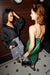 Square neckline midi dress in fern green — main image