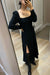 Midi dress with slit in black — main image