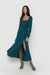 Midi dress with slit in seamoss — main image