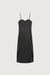 Satin sweetheart midi dress in black — main image