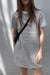 Striped t-shirt dress in coconut milk black stripe — main image