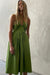 Halter neck midi dress in green grass — main image