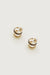 Double hoop stone earring in taupe gold — main image